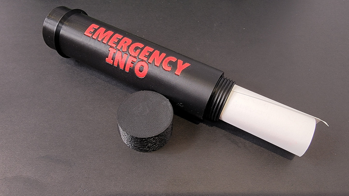 Inside of emergency contact tube for Ruffland Kennel