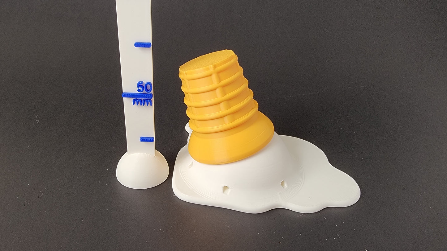 Size of ice cream cone hide scent vent, nose work training container detail