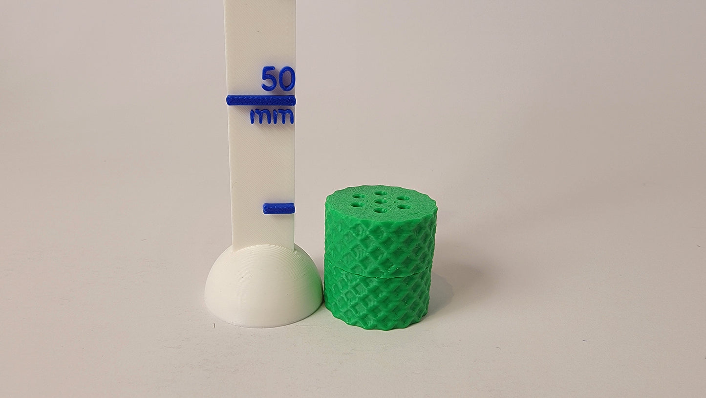 Mini nose work scent containers showing size, small hide set for K9 detection